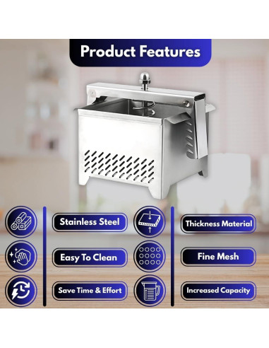 Prensa de Tofu BABRI - Acero Inoxidable 304, 0.68 kg, Apta Lavavajillas