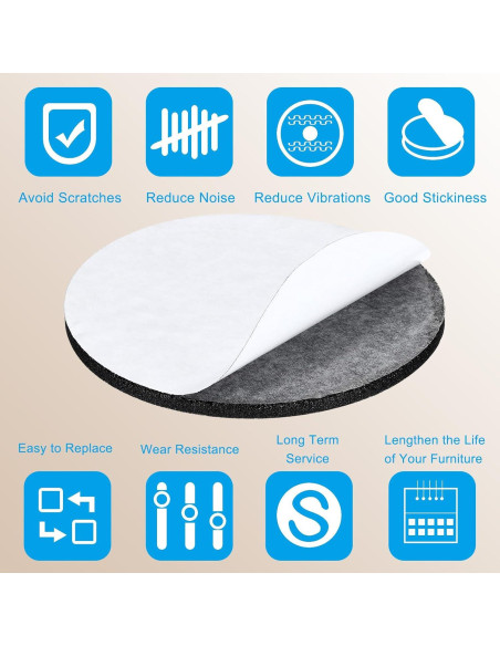 Almohadillas de Fieltro Gris Oscuro PATIKIL 4 Pcs 5 mm