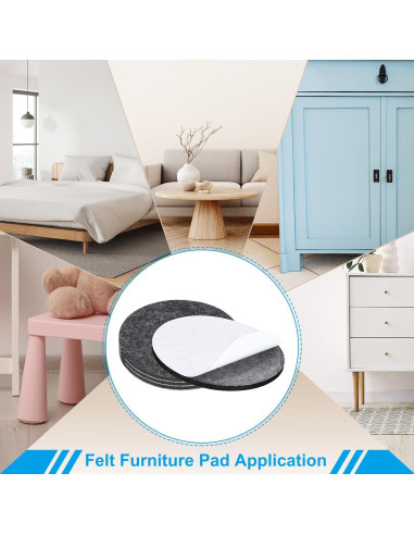 Almohadillas de Fieltro Gris Oscuro PATIKIL 4 Pcs 5 mm