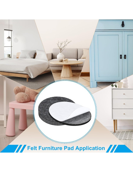 Almohadillas de Fieltro Gris Oscuro PATIKIL 4 Pcs 5 mm