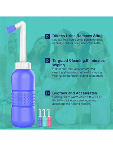 Pack de 2 Botellas Bidet Portátil TONELIFE 450ml Rosa+Azul