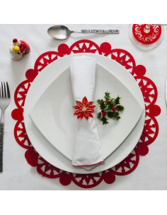 Anillos de Servilleta FQQWEE 6 Piezas Rojo Metal Zinc 6 cm 2