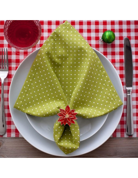 Anillos de Servilleta FQQWEE 6 Piezas Rojo Metal Zinc 6 cm