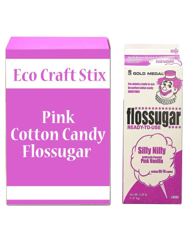 Azúcar de Algodón Rosa Eco Craft Stix 1.4 kg - 1 Paquete