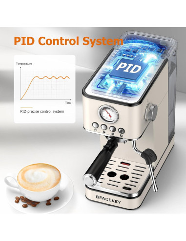 Máquina de Espresso Spacekey EM621 20 Bar con Varita de Vapor