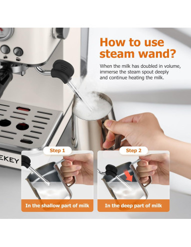 Máquina de Espresso Spacekey EM621 20 Bar con Varita de Vapor