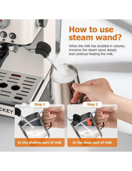 Máquina de Espresso Spacekey EM621 20 Bar con Varita de Vapor