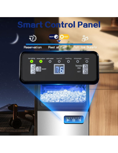 Fabricador de Hielo Comercial Amzgachfktch 50kg/24H Auto Limpieza