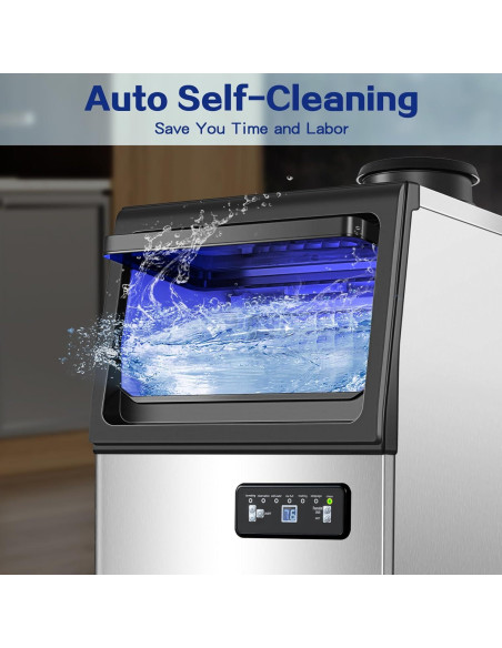 Fabricador de Hielo Comercial Amzgachfktch 50kg/24H Auto Limpieza