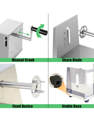 Cortador de Espiral de Papa AIDOIT Manual Acero Inoxidable