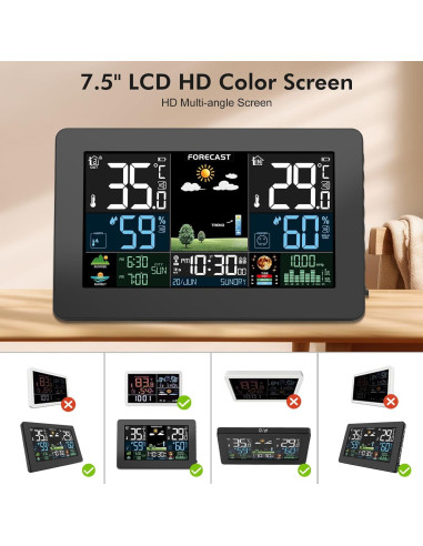Estación Meteorológica Inalámbrica Brataste 7.5" LCD Color