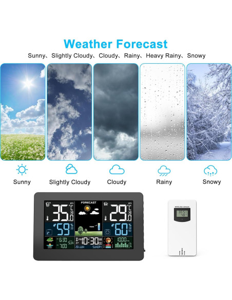 Estación Meteorológica Inalámbrica Brataste 7.5" LCD Color