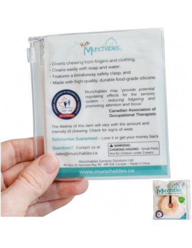 Collar Masticable Munchables Donut Morado - Sensorial 15x2.5cm