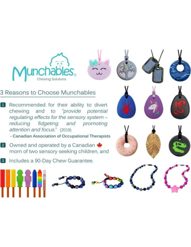 Collar Masticable Munchables Donut Morado - Sensorial 15x2.5cm