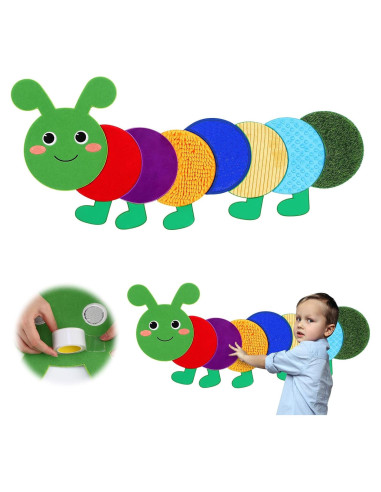 Panel Sensorial de Pared Oruga Drydiet 8 Piezas Colorido