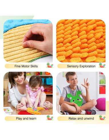 Panel Sensorial de Pared Oruga Drydiet 8 Piezas Colorido