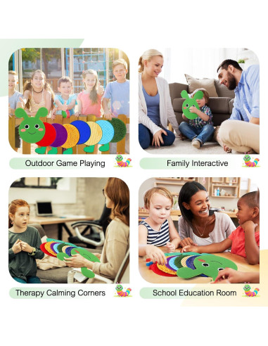 Panel Sensorial de Pared Oruga Drydiet 8 Piezas Colorido