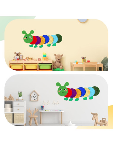 Panel Sensorial de Pared Oruga Drydiet 8 Piezas Colorido