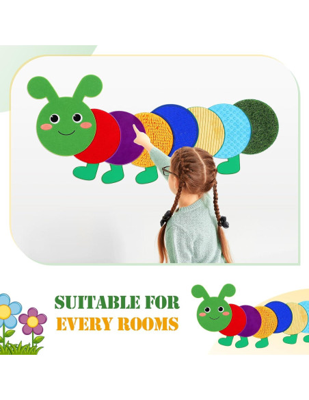 Panel Sensorial de Pared Oruga Drydiet 8 Piezas Colorido