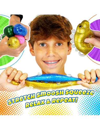 JA-RU Juguetes Antiestrés Dinosaurio Squishy 12 Piezas