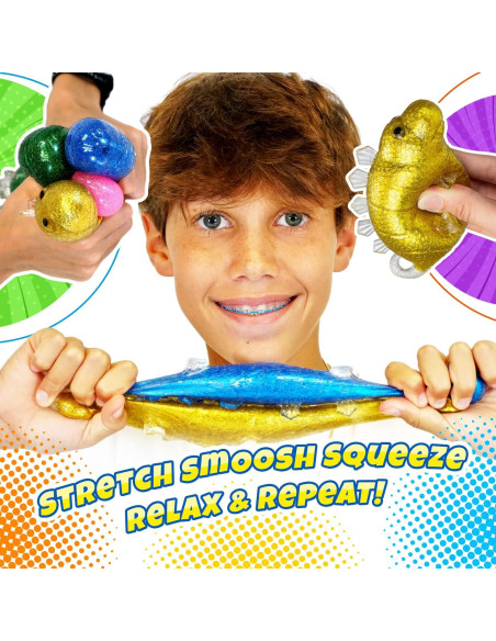 JA-RU Juguetes Antiestrés Dinosaurio Squishy 12 Piezas