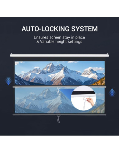 Pantalla de Proyector Retráctil ZENY 72" 4:3 Blanca 7.26 kg