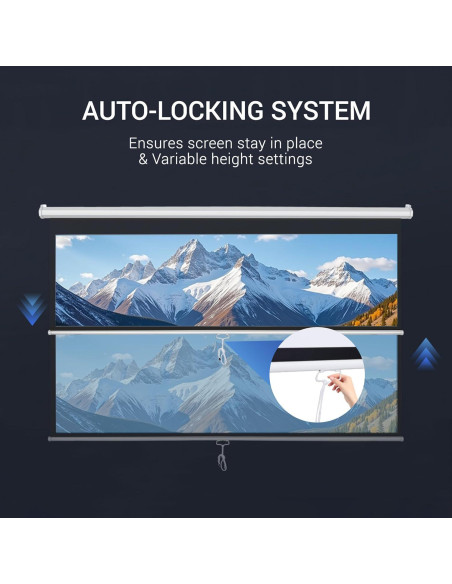 Pantalla de Proyector Retráctil ZENY 72" 4:3 Blanca 7.26 kg