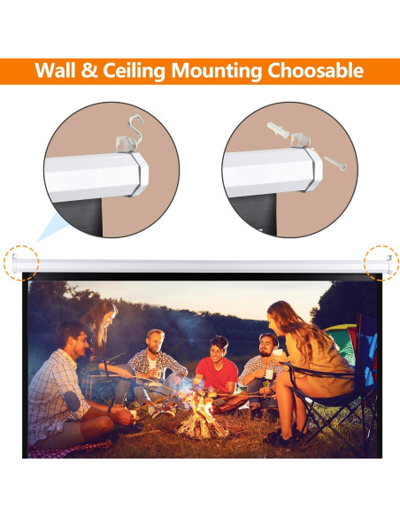 Pantalla de Proyector Retráctil ZENY 72" 4:3 Blanca 7.26 kg