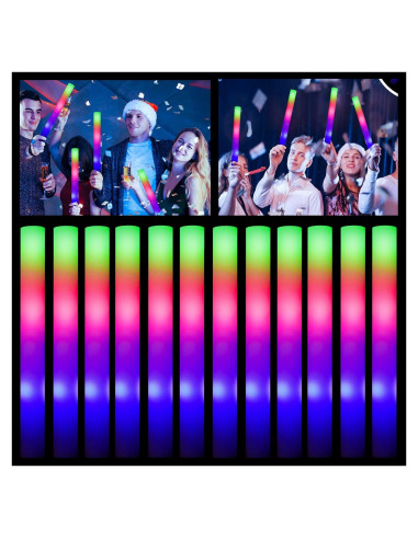 Bastones de Espuma LED ColorHome - 100 Pcs Brillantes para Fiestas