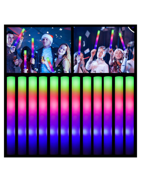 Bastones de Espuma LED ColorHome - 100 Pcs Brillantes para Fiestas
