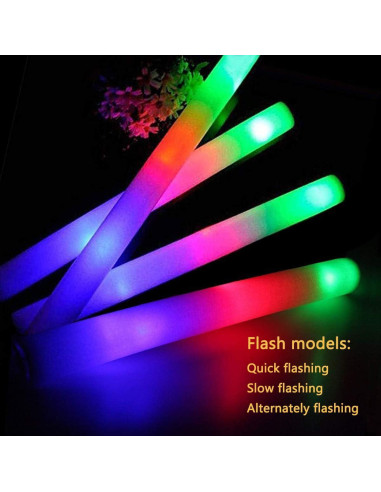Bastones de Espuma LED ColorHome - 100 Pcs Brillantes para Fiestas