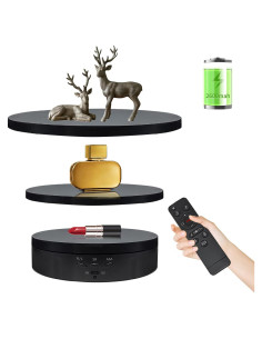 Soporte Rotativo Motorizado ZLMONDEE 22 cm Control Remoto Negro