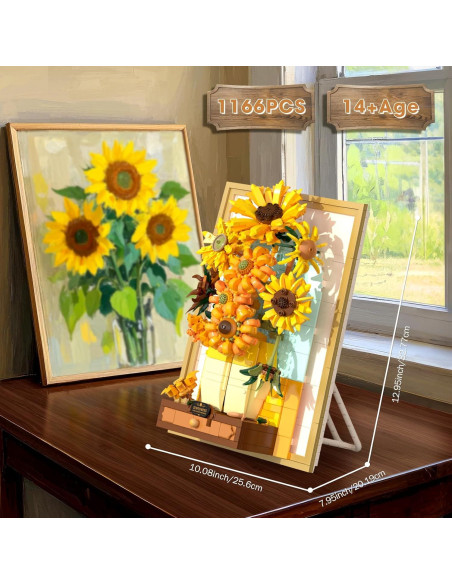 Conjunto de Bloques de Construcción Girasol Van Gogh 1166 Piezas