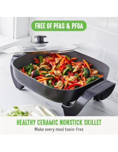 Sartén Eléctrica GreenLife 4.73 L Cerámica Antiadherente 2