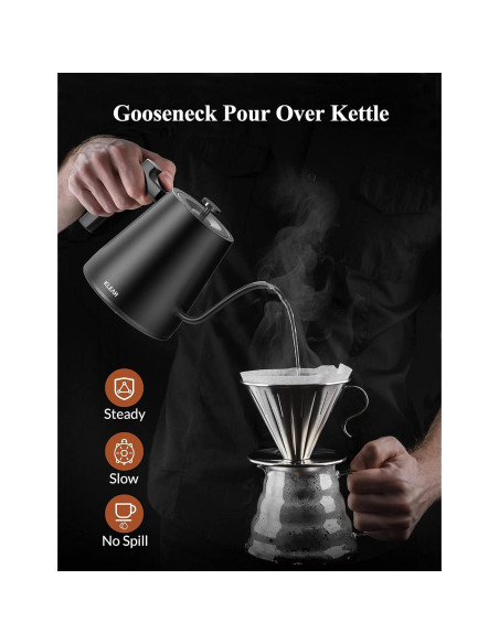 Hervidor Eléctrico KLEAH Cuello de Ganso 0.8L Control Temperatura