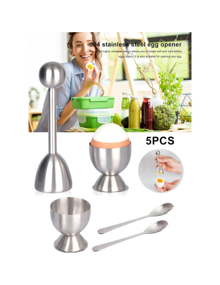 Juego de Cortadores de Huevos Xicennego 5 Piezas Acero Inoxidable