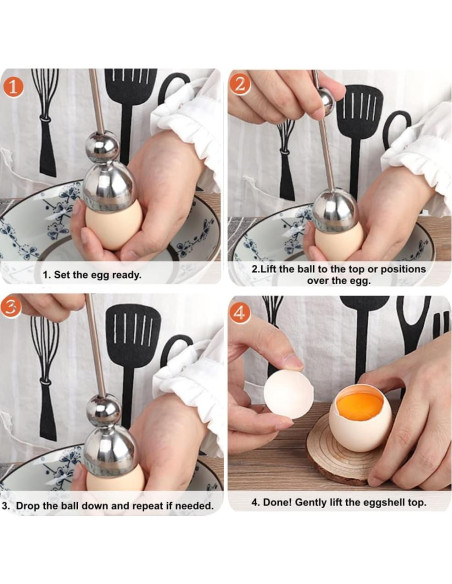 Cortador de Huevos Jawbush de Acero Inoxidable - Abridor Manual