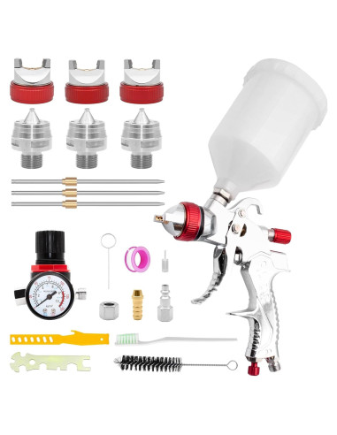 Kit de Pistola de Pulverización HVLP ZOSANY 600cc 3 Boquillas