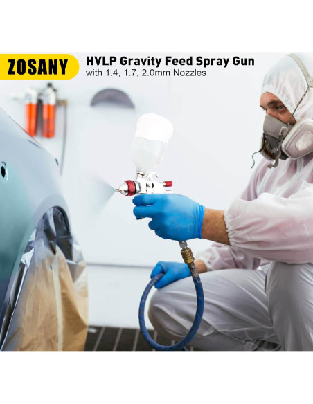 Kit de Pistola de Pulverización HVLP ZOSANY 600cc 3 Boquillas