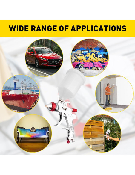 Kit de Pistola de Pulverización HVLP ZOSANY 600cc 3 Boquillas