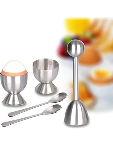 Juego de Cortadores de Huevos Xicennego 5 Piezas Acero Inoxidable