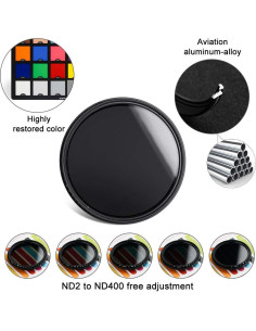 Filtro ND Variable 37mm X-SweetDream Fader ND2-ND400 Ajustable 2