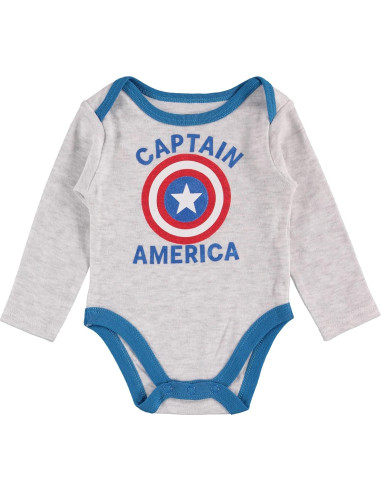 Conjunto de Ropa para Bebés Capitán América Marvel 3 Piezas