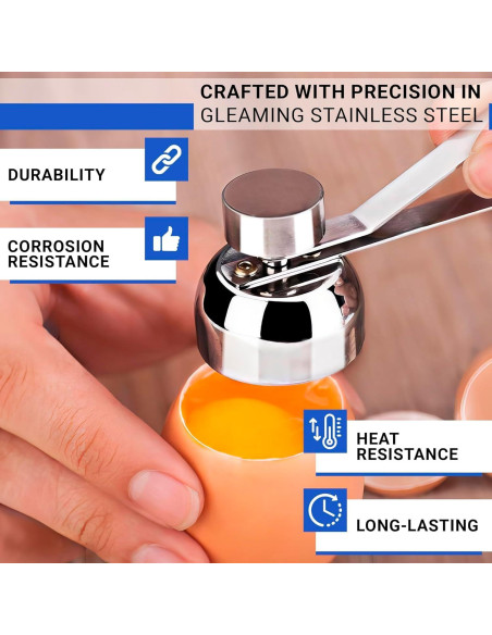 Rompehuevos ZOKLU de Acero Inoxidable - Manual, 40g