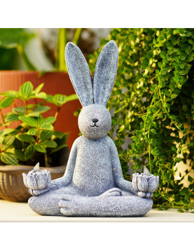 Estatua de Conejo de Yoga Solar Tiejiajiang - 22.5 cm