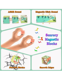 Juguete de Bloques Magnéticos Ritastar 25 Piezas Dinosaurios 3D 2