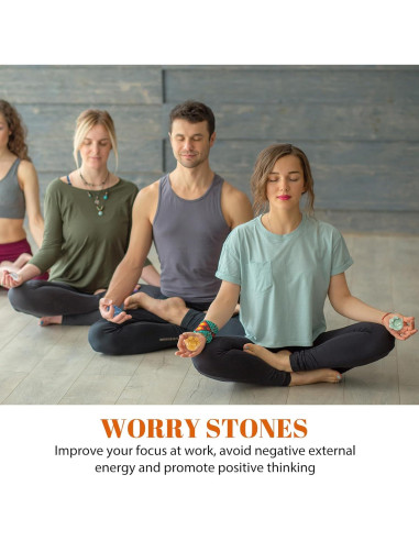12 Piedras de Preocupación BBTO Multicolor para Ansiedad