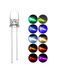 DiCUNO 200 Diodos LED 3mm en 10 Colores - Kit de Luz