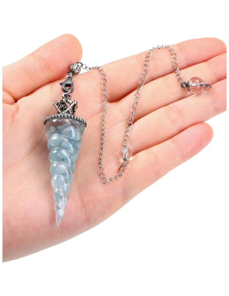 Péndulo de Cristal Acuamarina Jovivi para Reiki y Meditación