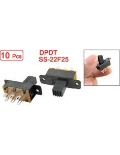 Interruptor Deslizante DPDT uxcell SS22F25 10 Pcs 2 Posiciones 2